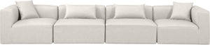 Cube Cream Vegan Leather Modular Sofa 668Cream-S144B Meridian Furniture