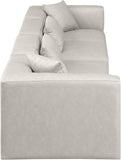 Cube Cream Vegan Leather Modular Sofa 668Cream-S144B Meridian Furniture