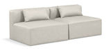 Cube Cream Vegan Leather Modular Sofa 668Cream-S72A Meridian Furniture