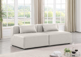 Cube Cream Vegan Leather Modular Sofa 668Cream-S72A Meridian Furniture