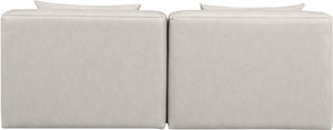 Cube Cream Vegan Leather Modular Sofa 668Cream-S72A Meridian Furniture