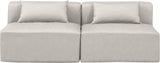 Cube Cream Vegan Leather Modular Sofa 668Cream-S72A Meridian Furniture