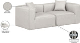 Cube Cream Vegan Leather Modular Sofa 668Cream-S72B Meridian Furniture