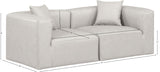 Cube Cream Vegan Leather Modular Sofa 668Cream-S72B Meridian Furniture