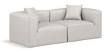 Cube Cream Vegan Leather Modular Sofa 668Cream-S72B Meridian Furniture