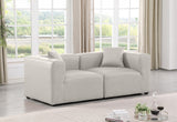 Cube Cream Vegan Leather Modular Sofa 668Cream-S72B Meridian Furniture