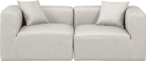 Cube Cream Vegan Leather Modular Sofa 668Cream-S72B Meridian Furniture