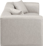 Cube Cream Vegan Leather Modular Sofa 668Cream-S72B Meridian Furniture