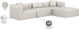 Cube Cream Vegan Leather Modular Sectional 668Cream-Sec4A Meridian Furniture