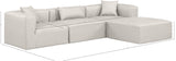 Cube Cream Vegan Leather Modular Sectional 668Cream-Sec4A Meridian Furniture