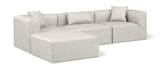 Cube Cream Vegan Leather Modular Sectional 668Cream-Sec4A Meridian Furniture