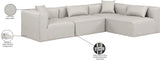 Cube Cream Vegan Leather Modular Sectional 668Cream-Sec4B Meridian Furniture