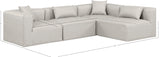 Cube Cream Vegan Leather Modular Sectional 668Cream-Sec4B Meridian Furniture