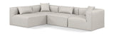 Cube Cream Vegan Leather Modular Sectional 668Cream-Sec4B Meridian Furniture