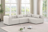 Cube Cream Vegan Leather Modular Sectional 668Cream-Sec4B Meridian Furniture