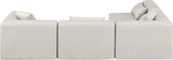 Cube Cream Vegan Leather Modular Sectional 668Cream-Sec4B Meridian Furniture