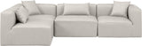 Cube Cream Vegan Leather Modular Sectional 668Cream-Sec4B Meridian Furniture