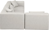 Cube Cream Vegan Leather Modular Sectional 668Cream-Sec4B Meridian Furniture