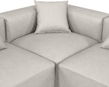 Cube Cream Vegan Leather Modular Sectional 668Cream-Sec4B Meridian Furniture