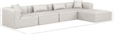 Cube Cream Vegan Leather Modular Sectional 668Cream-Sec5A Meridian Furniture