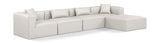 Cube Cream Vegan Leather Modular Sectional 668Cream-Sec5A Meridian Furniture