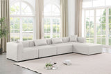 Cube Cream Vegan Leather Modular Sectional 668Cream-Sec5A Meridian Furniture