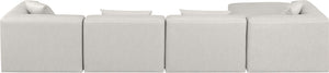 Cube Cream Vegan Leather Modular Sectional 668Cream-Sec5A Meridian Furniture
