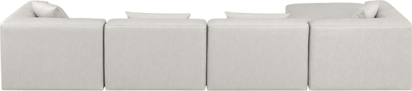 Cube Cream Vegan Leather Modular Sectional 668Cream-Sec5A Meridian Furniture