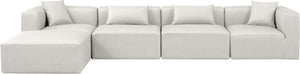 Cube Cream Vegan Leather Modular Sectional 668Cream-Sec5A Meridian Furniture