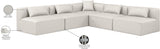 Cube Cream Vegan Leather Modular Sectional 668Cream-Sec5B Meridian Furniture