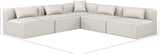 Cube Cream Vegan Leather Modular Sectional 668Cream-Sec5B Meridian Furniture