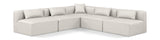 Cube Cream Vegan Leather Modular Sectional 668Cream-Sec5B Meridian Furniture