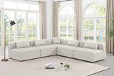 Cube Cream Vegan Leather Modular Sectional 668Cream-Sec5B Meridian Furniture