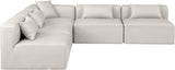 Cube Cream Vegan Leather Modular Sectional 668Cream-Sec5B Meridian Furniture