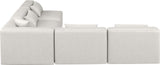 Cube Cream Vegan Leather Modular Sectional 668Cream-Sec5B Meridian Furniture