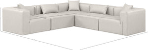 Cube Cream Vegan Leather Modular Sectional 668Cream-Sec5C Meridian Furniture
