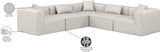 Cube Cream Vegan Leather Modular Sectional 668Cream-Sec5C Meridian Furniture