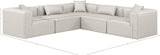 Cube Cream Vegan Leather Modular Sectional 668Cream-Sec5C Meridian Furniture