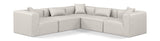 Cube Cream Vegan Leather Modular Sectional 668Cream-Sec5C Meridian Furniture