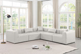 Cube Cream Vegan Leather Modular Sectional 668Cream-Sec5C Meridian Furniture