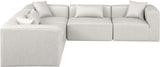 Cube Cream Vegan Leather Modular Sectional 668Cream-Sec5C Meridian Furniture