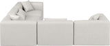 Cube Cream Vegan Leather Modular Sectional 668Cream-Sec5C Meridian Furniture