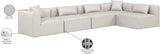 Cube Cream Vegan Leather Modular Sectional 668Cream-Sec5D Meridian Furniture