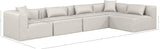 Cube Cream Vegan Leather Modular Sectional 668Cream-Sec5D Meridian Furniture