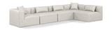 Cube Cream Vegan Leather Modular Sectional 668Cream-Sec5D Meridian Furniture