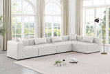 Cube Cream Vegan Leather Modular Sectional 668Cream-Sec5D Meridian Furniture