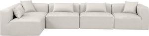 Cube Cream Vegan Leather Modular Sectional 668Cream-Sec5D Meridian Furniture