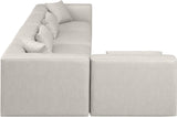 Cube Cream Vegan Leather Modular Sectional 668Cream-Sec5D Meridian Furniture