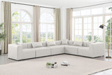 Cube Cream Vegan Leather Modular Sectional 668Cream-Sec6A Meridian Furniture