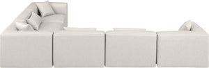 Cube Cream Vegan Leather Modular Sectional 668Cream-Sec6A Meridian Furniture